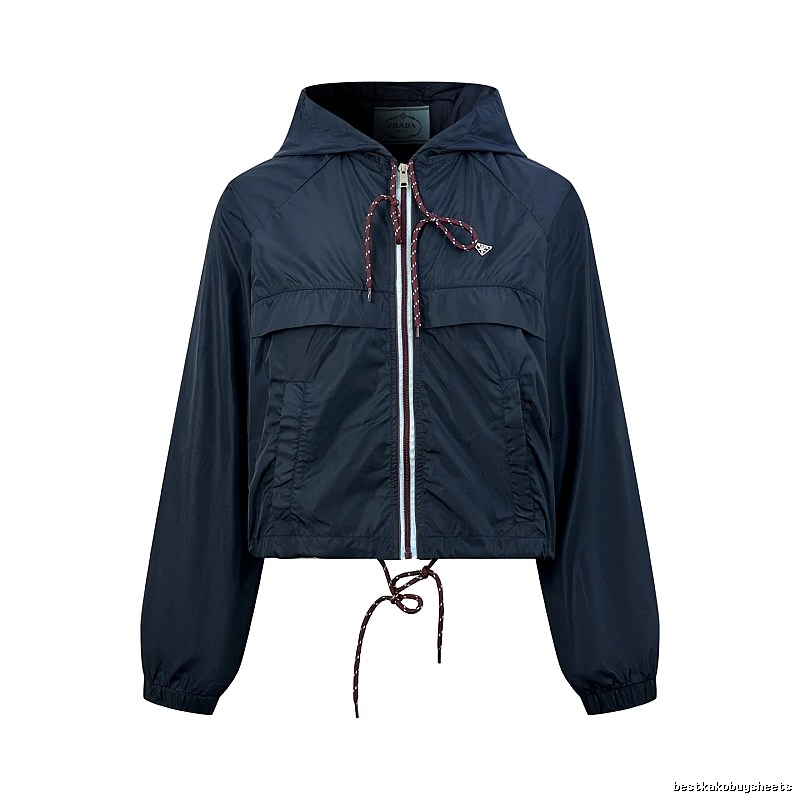 Nike Navy Cropped Windbreaker Jacket for Casual Office
