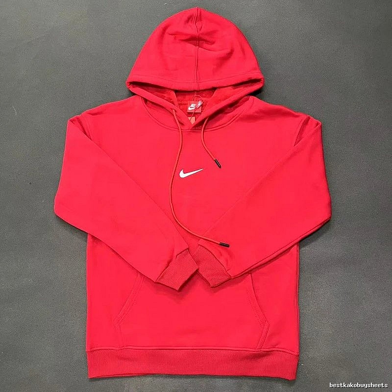 Nike Small Chest-Logo Detail Small-Logo Detail Red Zip Hoodie Commuter Look Swoosh