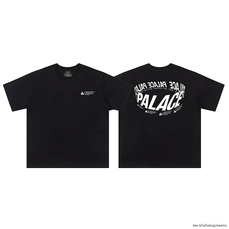 Palace Letter Print Street Style Black T-Shirt
