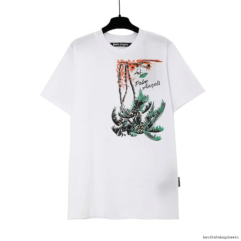 Palm Angels Casual Logo T-shirt White Palm Tree for Comfortable Styling