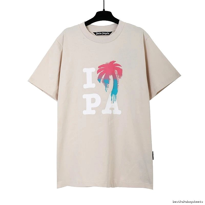 Palm Angels Monogram Logo T-shirt White Palm Tree for Casual Outfits