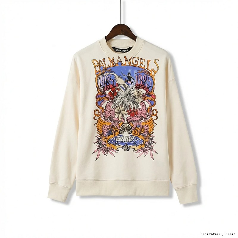 Palm Angels Retro Style Off-white Sweatshirt