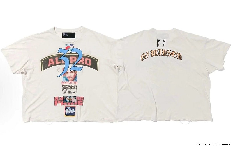 Paly Hollywood Portrait Print Vintage Off-white T-shirt