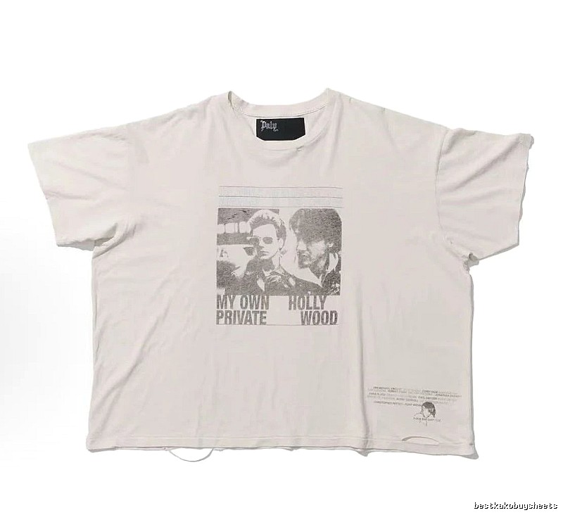 Paly Hollywood Portrait Print Vintage Off-white T-shirt