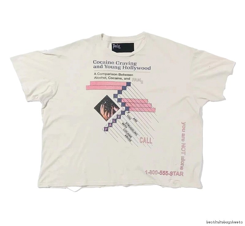 Paly Hollywood Printed Vintage Off-white Short Sleeve T-shirt