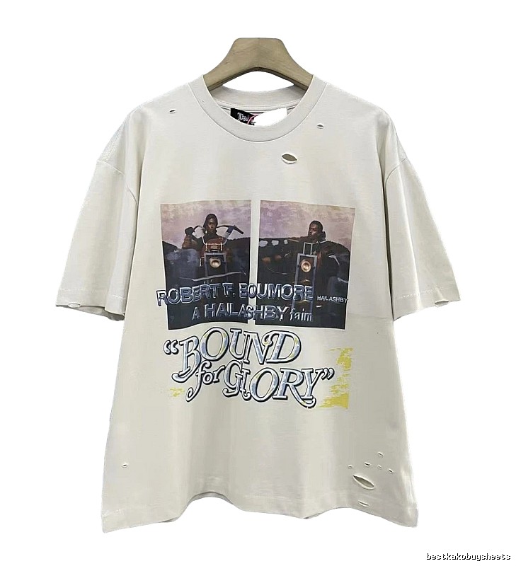 Paly Hollywood Printed Vintage Off-white Short Sleeve T-Shirt