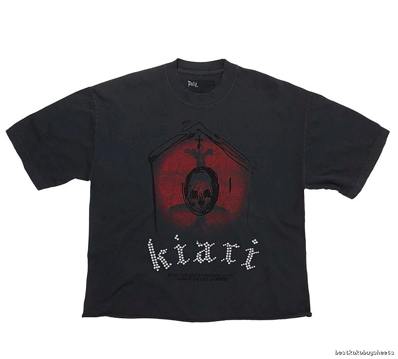 Paly Hollywood Skull Dark Distressed Black T-Shirt