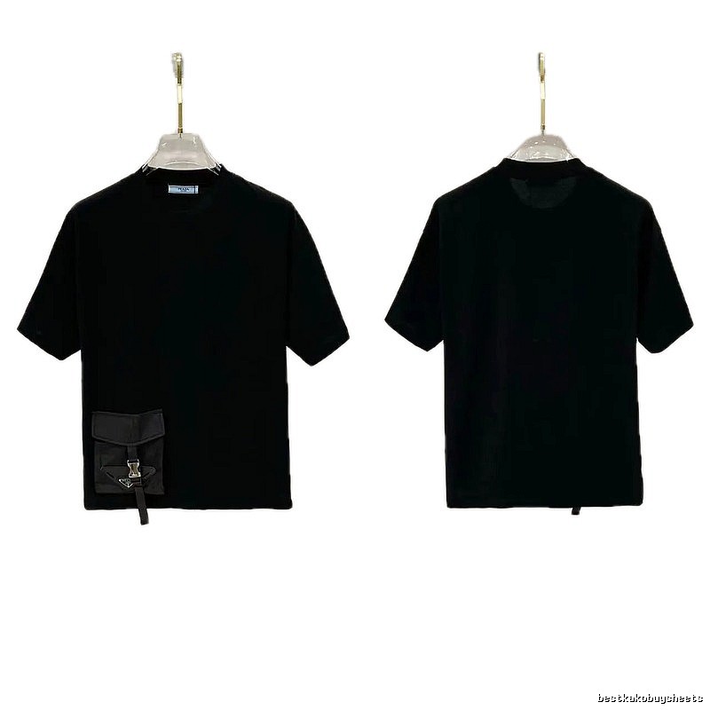 Prada Pocket Collection Minimalist Style Black Short-sleeved T-shirt