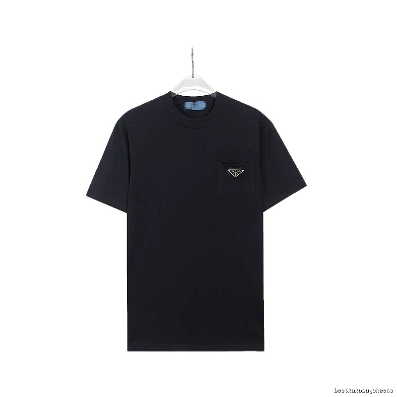 Prada Triangle Logo Minimalist Style Black Short-sleeve T-shirt