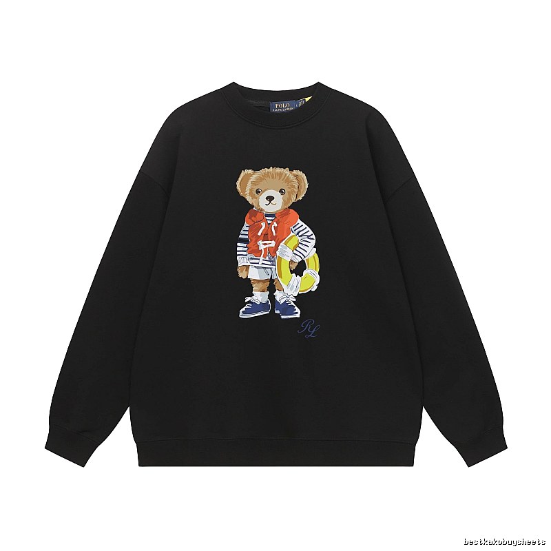 Ralph Lauren Bear Trendy Brand Black Sweatshirt