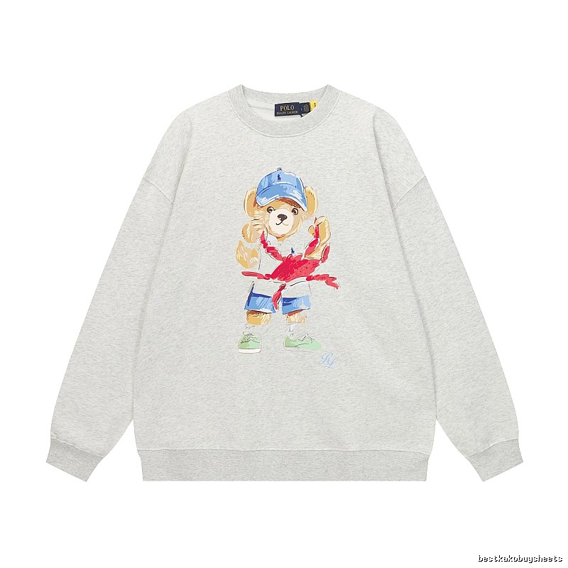 Ralph Lauren cartoon bear light gray sweatshirt