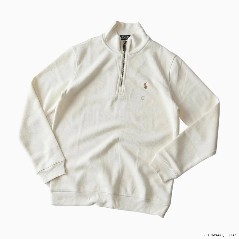 Ralph Lauren Polo series minimalist style off-white sweatshirt
