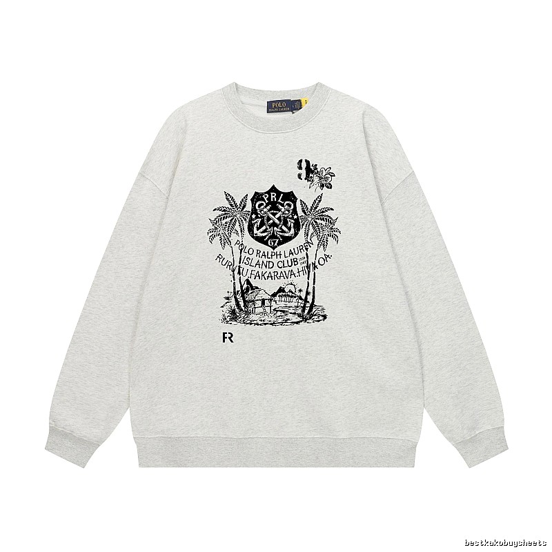 Ralph Lauren retro-style light gray sweatshirt