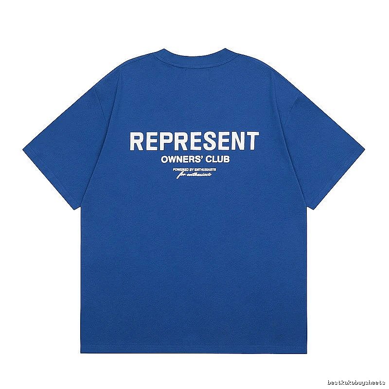 Represent Blue Style 801 Owners Club T-Shirt Airport Outfit Logo
