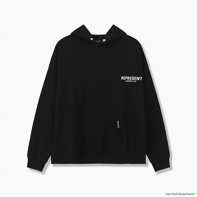 REPRESENT Minimalist Style Black Hoodie