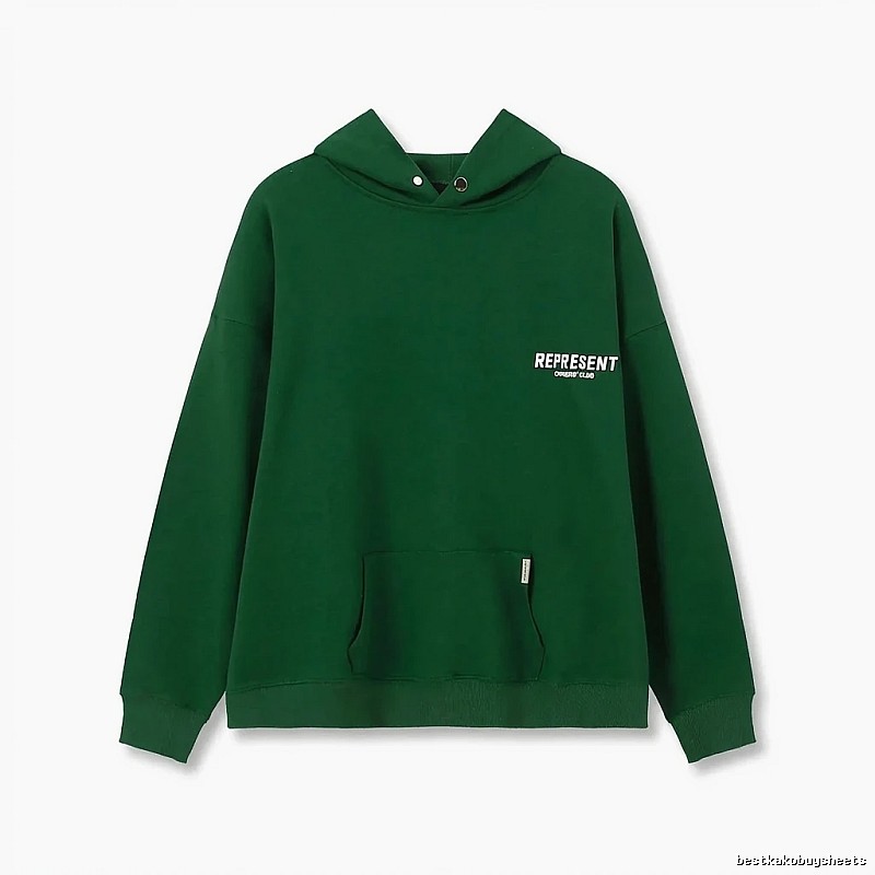REPRESENT Simple Style Green Hoodie