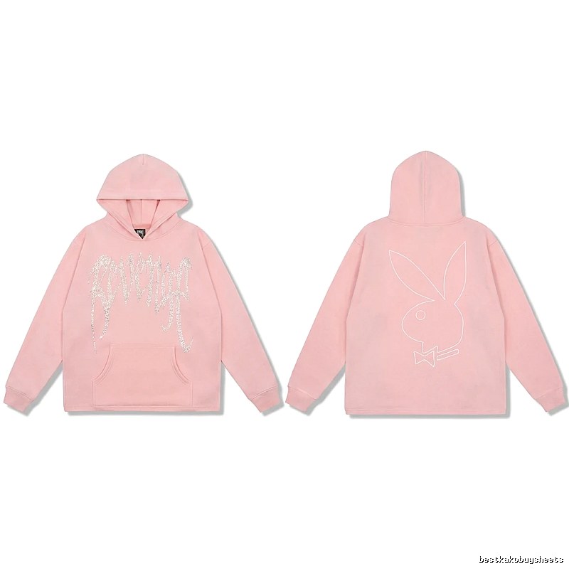 Revenge rabbit print pink hoodie