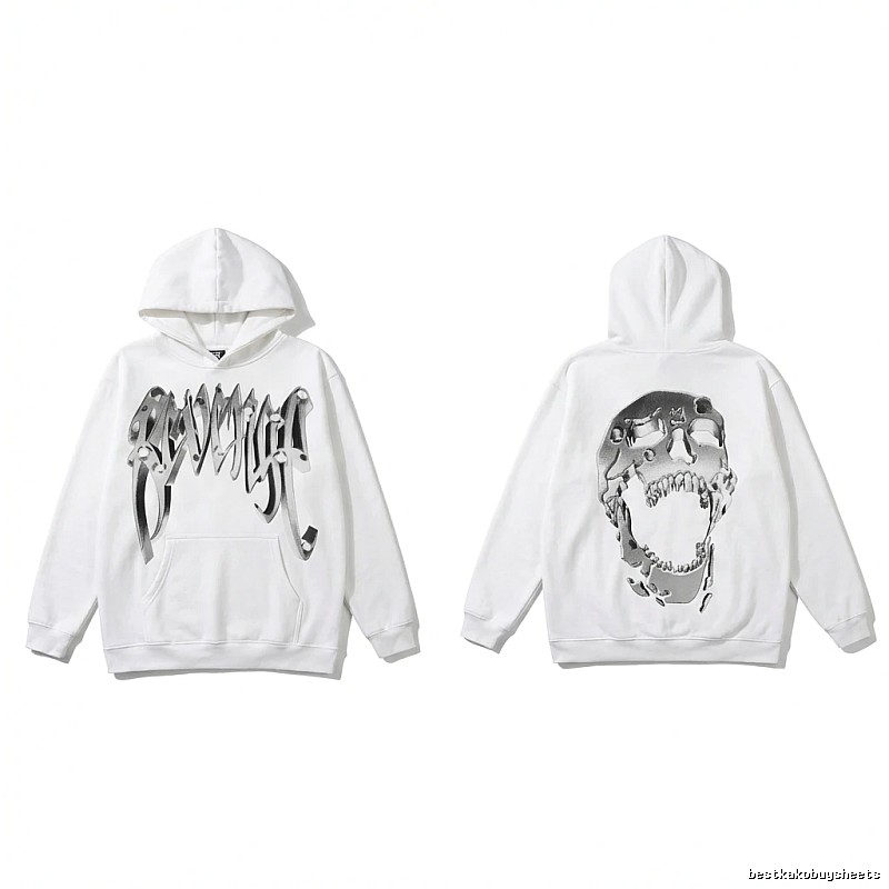 Revenge Skull Trendy Cool White Hoodie
