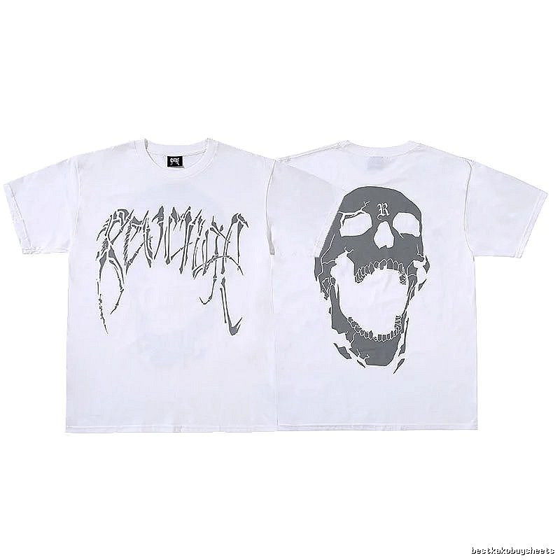 Revenge White Skull Graphic T-Shirt Daily Styling