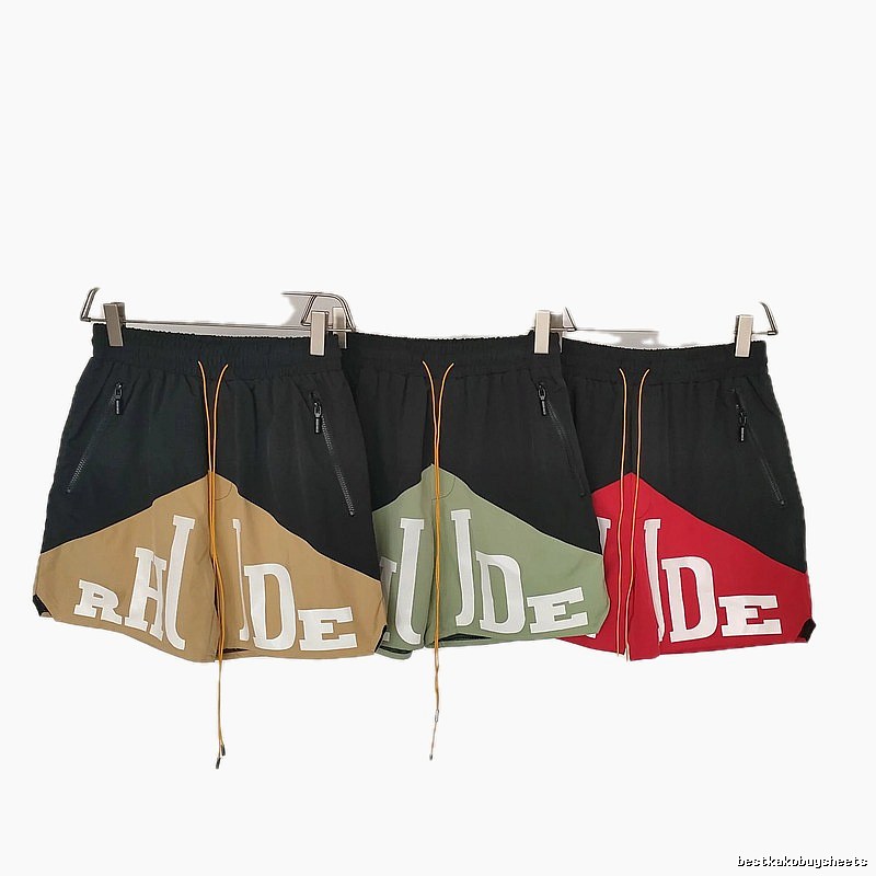 RHUDE Color - Blocking Trendy Brand Shorts