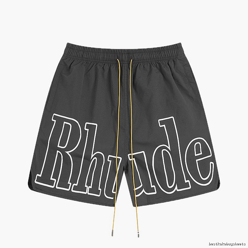 RHUDE letter-style black shorts