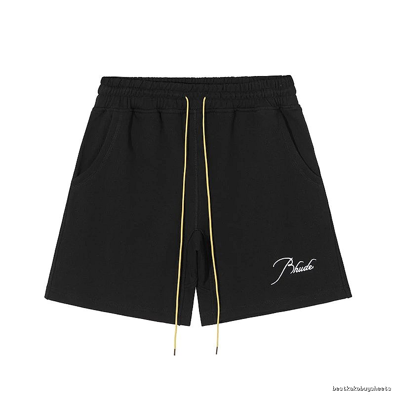 RHUDE minimalist style black shorts