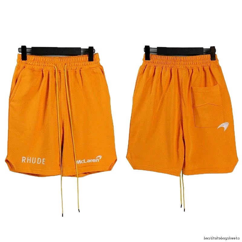 RHUDE Orange Trendy Brand Sports Shorts