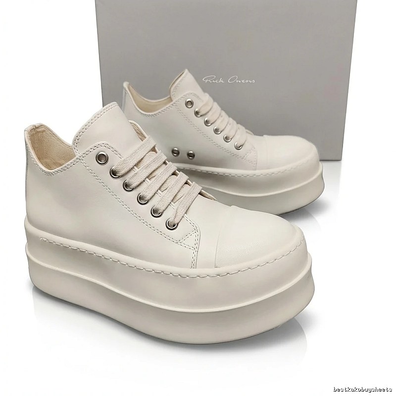 Rick Owens thick-soled minimalist white shoes