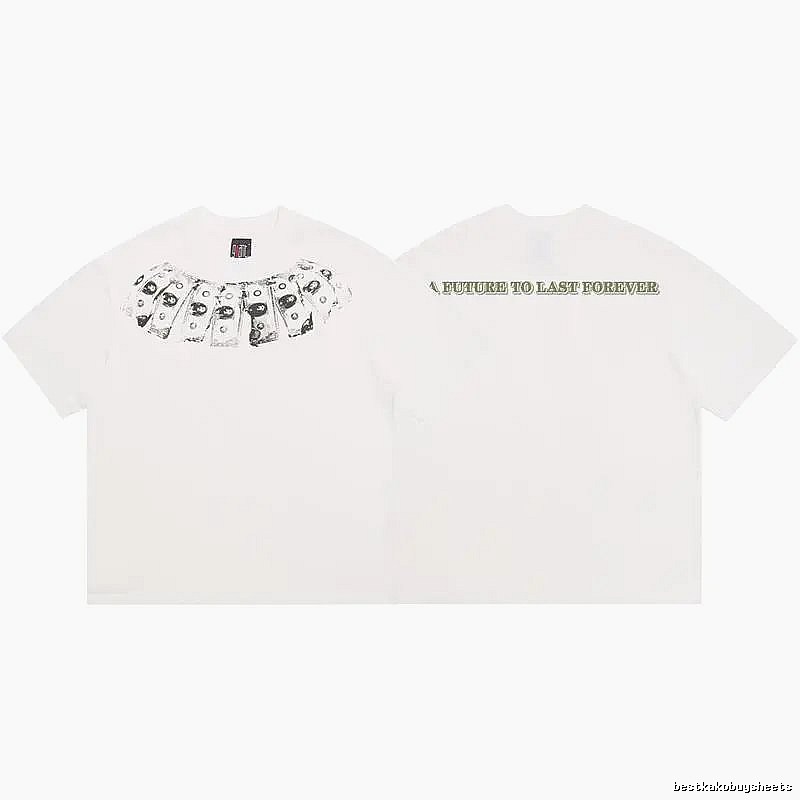 SAINT Dollar Bill Print Street Style White T-Shirt