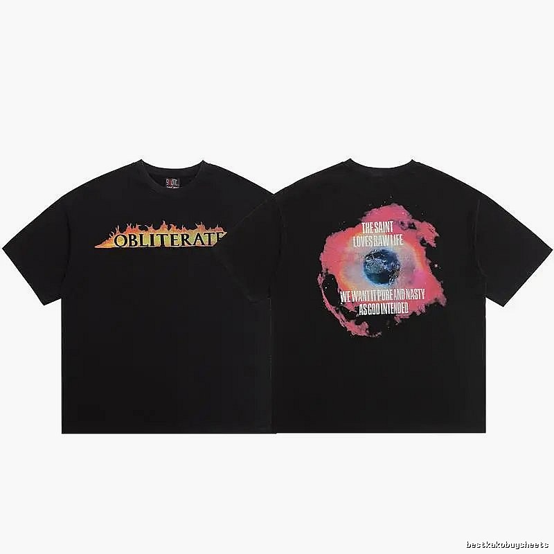 SAINT Eye Print Street Style Black T-Shirt
