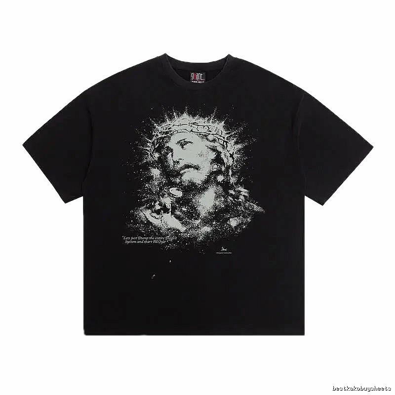 SAINT Jesus with Thorns Vintage Black T-Shirt