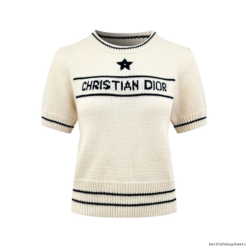 Short Sleeve Knit Sweater in Black by Dior