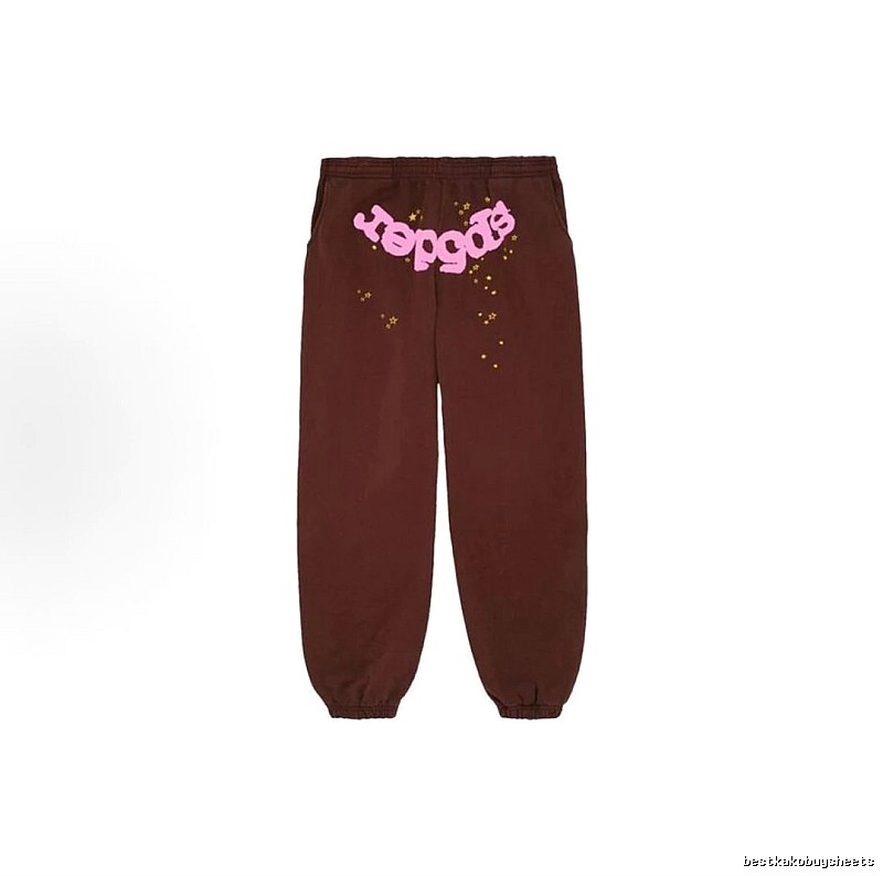 Sp5der Brown Graphic Sweatpants Lifestyle Edit
