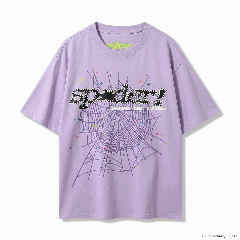 Sp5der Cobweb Style Light Purple T-shirt