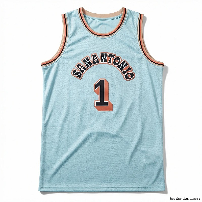Spurs Wembanyama light blue jersey