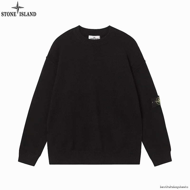 Stone Island Black Crewneck SweatShirt Travel Styling