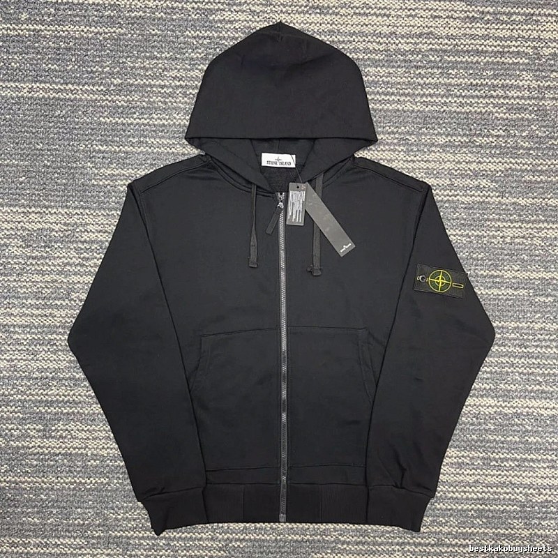 Stone Island Black Zip Hoodie Daily Styling