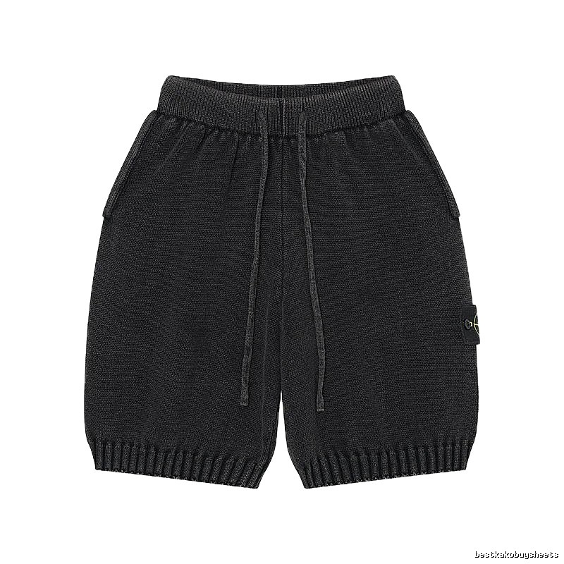 Stone Island Classic Street Style Carbon Black Knit Shorts