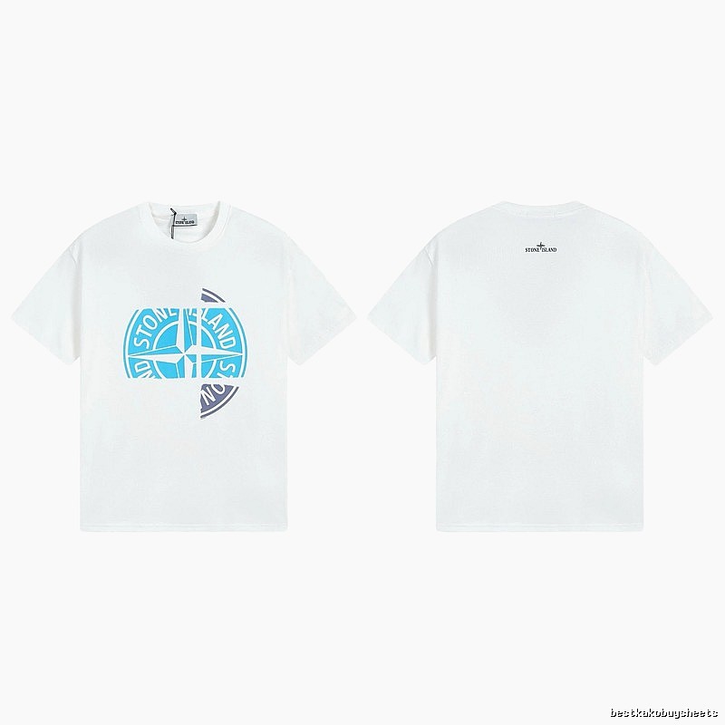 Stone Island Compass Print Cool Trendy Style White T-Shirt