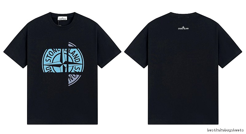 Stone Island Split Compass Street Style Black T-Shirt