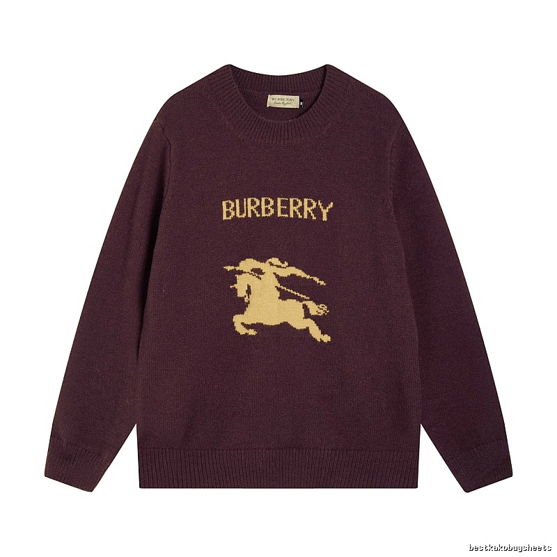 Streetwear Rotation Wool Knit Sweater by Burberry with Graphic Lettering
