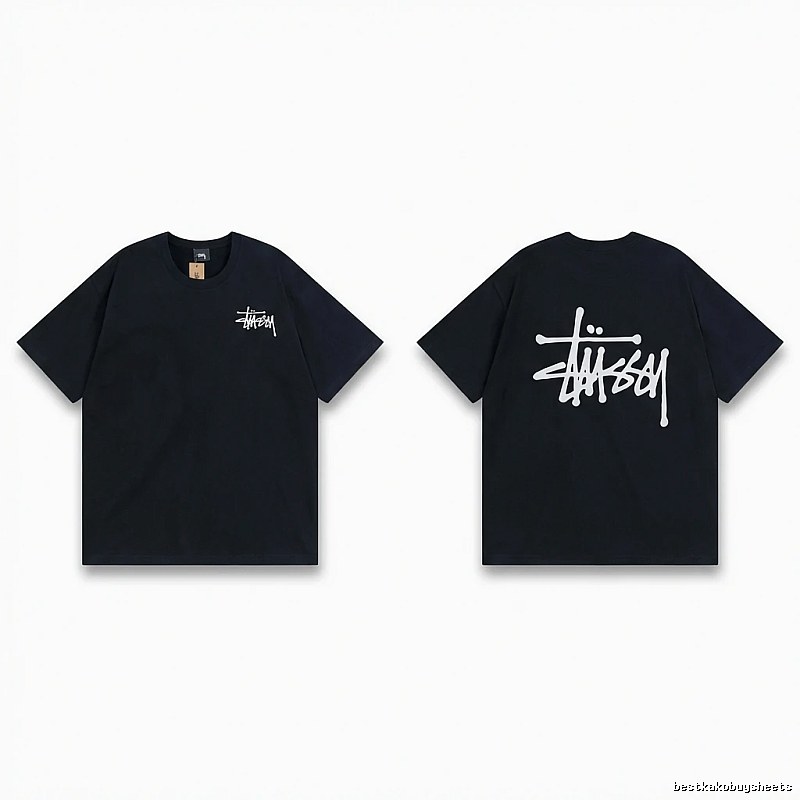 Stussy basic style simple black T-shirt