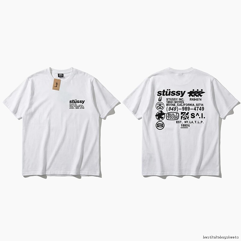 Stussy basic style, simple style, white T-shirt