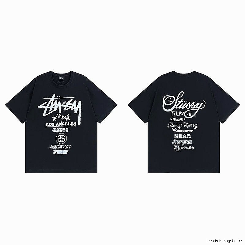 Stussy Black Spider Graphic T-Shirt Bold Graphic Logo