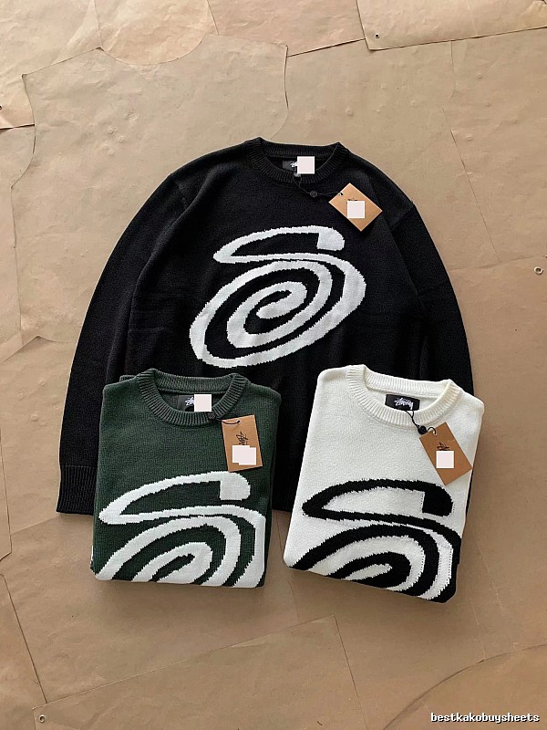 Stussy Black Swirl Graphic SweatShirt Daily Styling