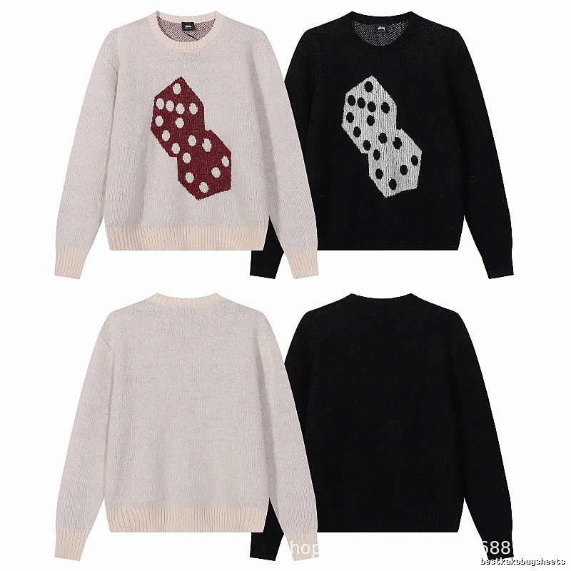 Stussy Black Swirl Graphic SweatShirt Logo Detail
