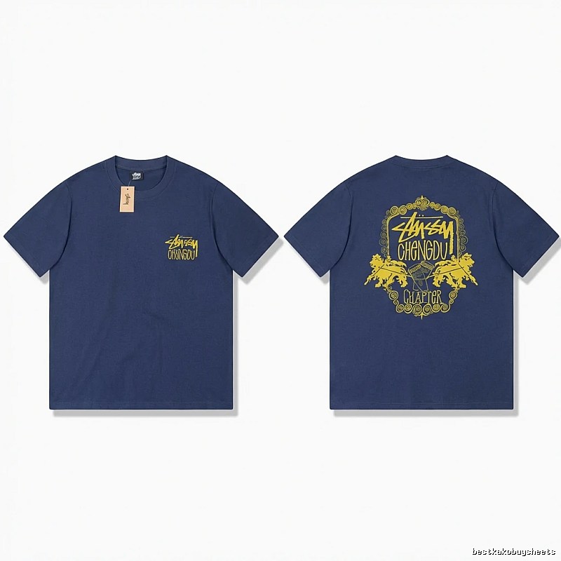 Stussy Chengdu Series Deep Blue Trendy T-shirt