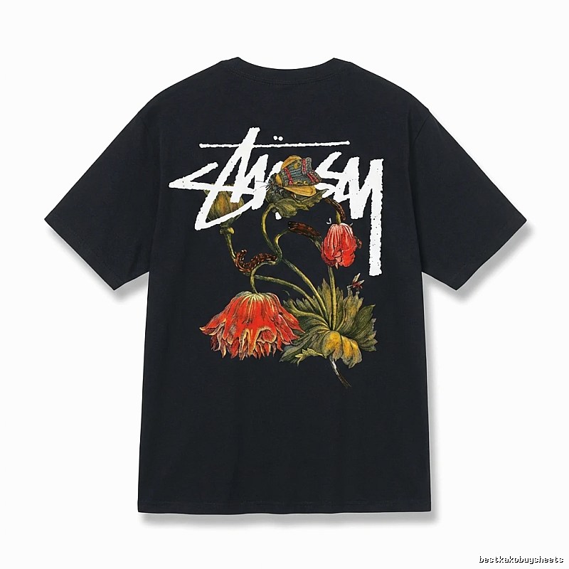Stussy Floral Style Black T-shirt