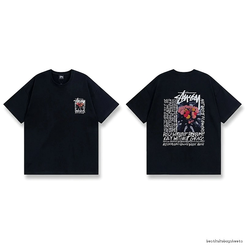 Stussy Floral Style Black T-shirt