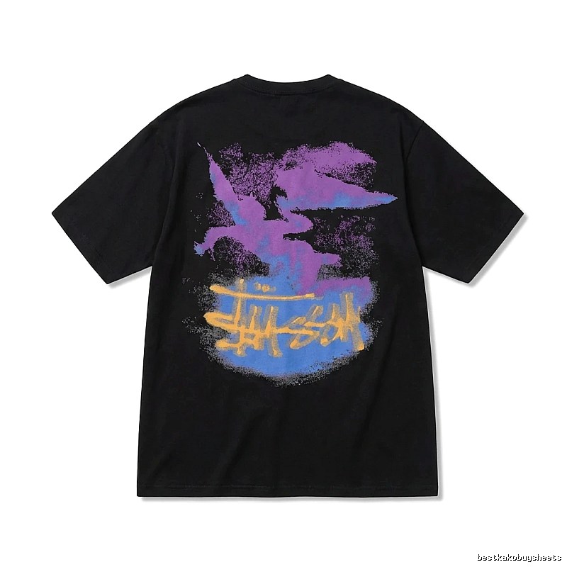 Stussy graffiti-style black T-shirt